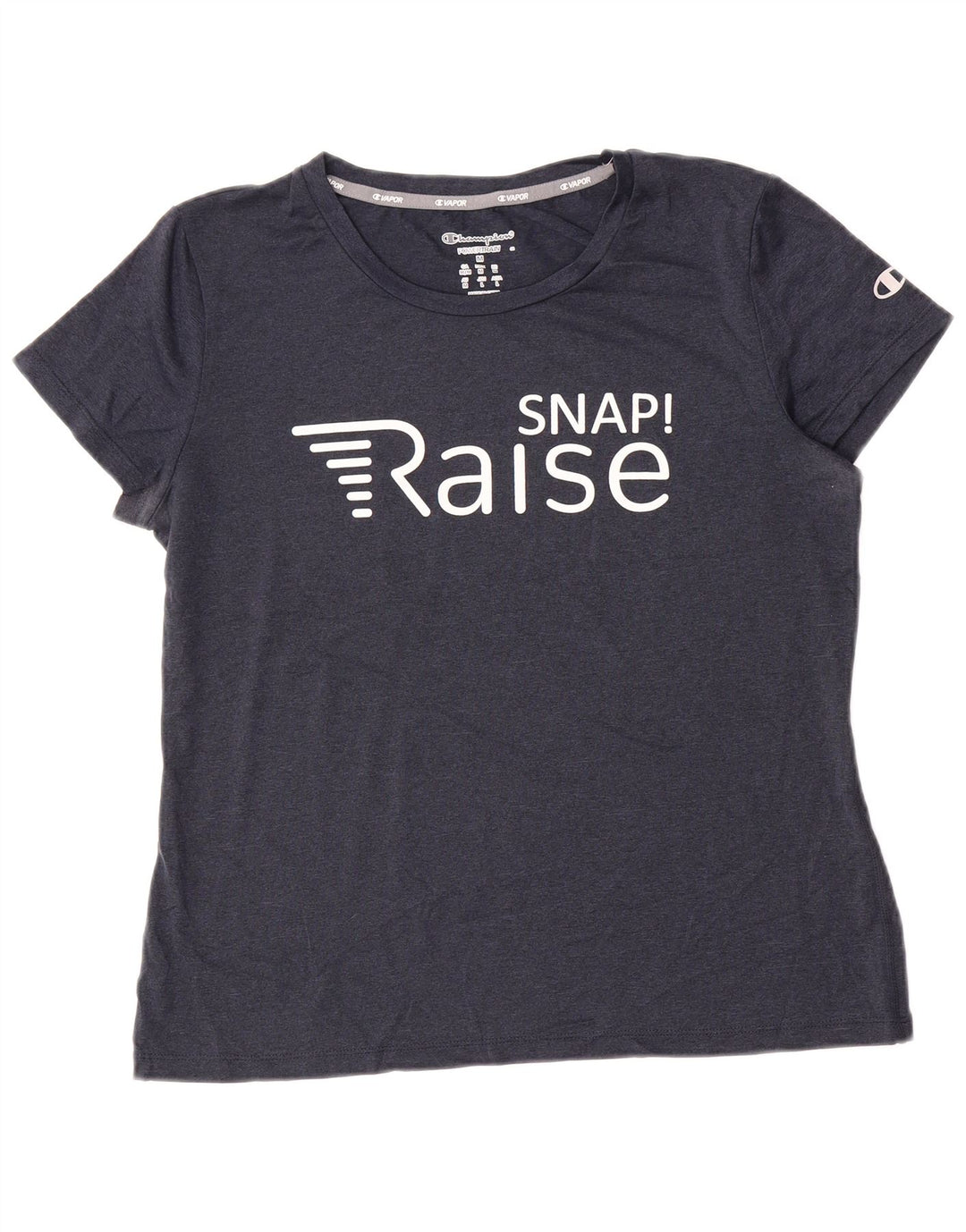 CHAMPION Womens Graphic T-Shirt Top UK 14 Medium Navy Blue