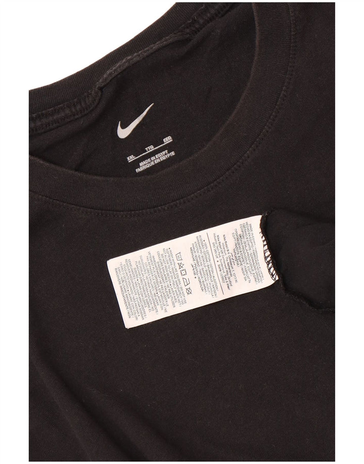 NIKE Mens T-Shirt Top 2XL Black Cotton