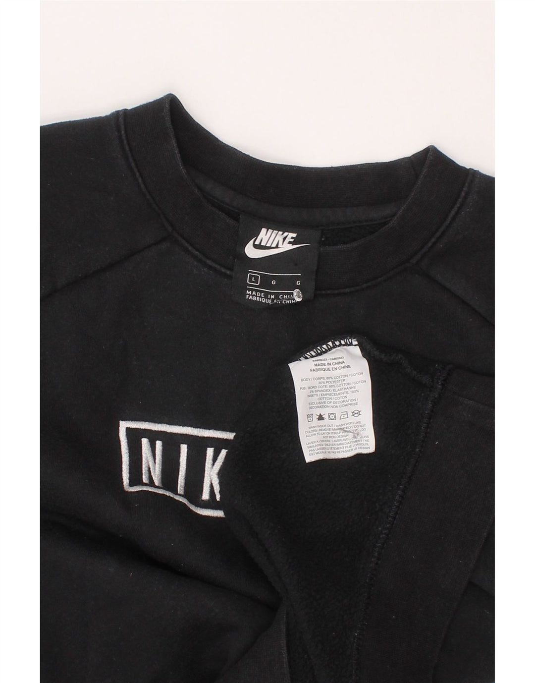 Nike Boys Graphic Sweatshirt Jumper 12-13 Years Large Black Colourblock