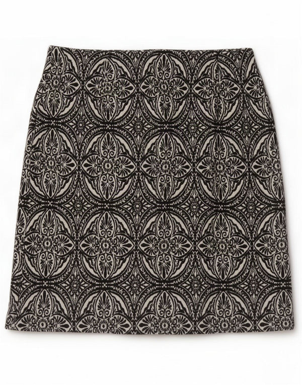 Marks & Spencer Womens Mini Skirt UK 12 Medium W30 Black Paisley Polyester