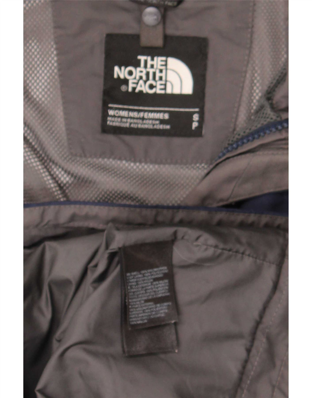 The North Face Womens Hooded Oversized Rain Jacket UK 10 Small Navy Blue