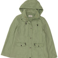 Marks & Spencer Womens Hooded Utility Jacket UK 14 Large Green Polyester