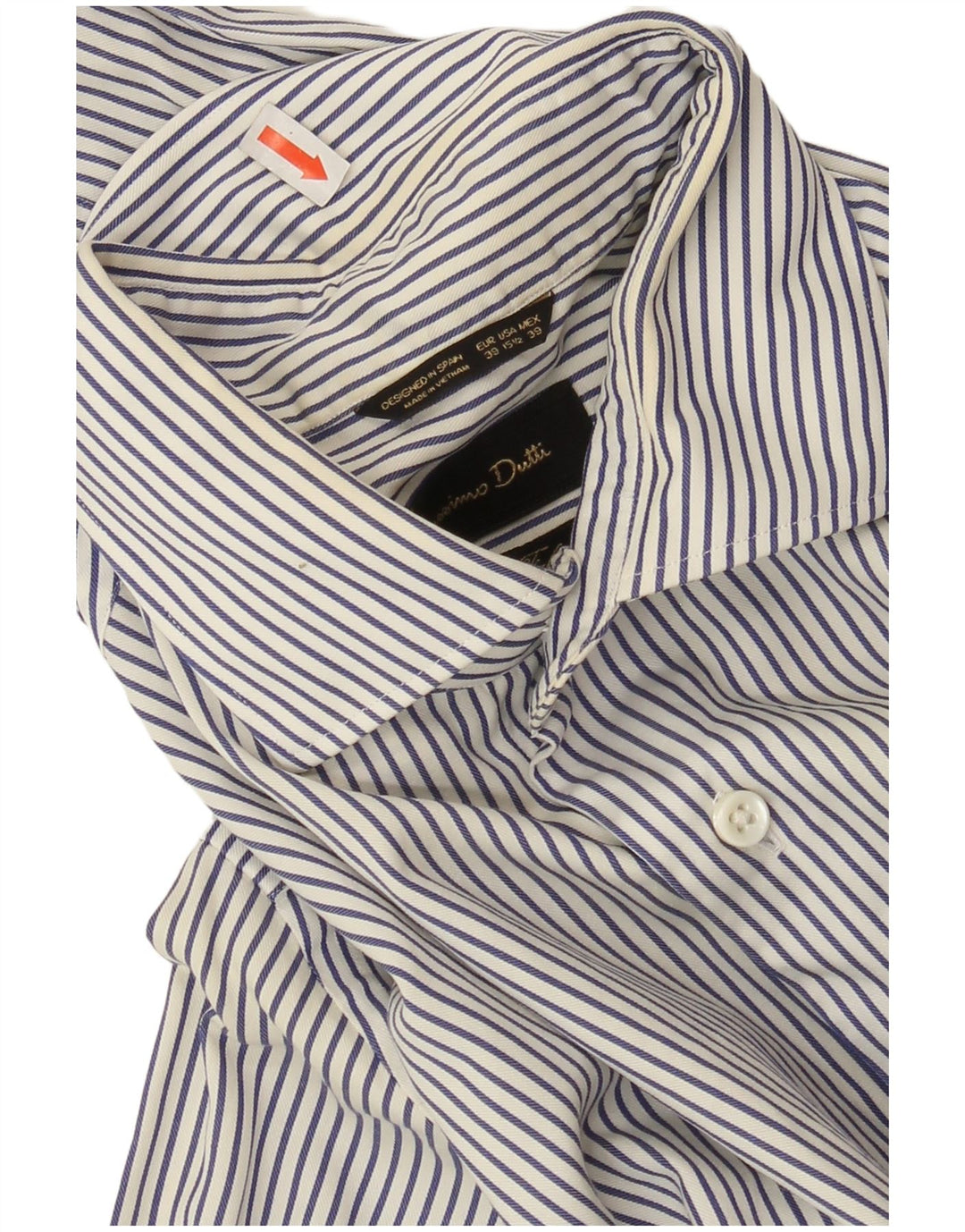 MASSIMO DUTTI Mens Slim Fit Shirt Size 15 1/2 39 Medium Blue Striped