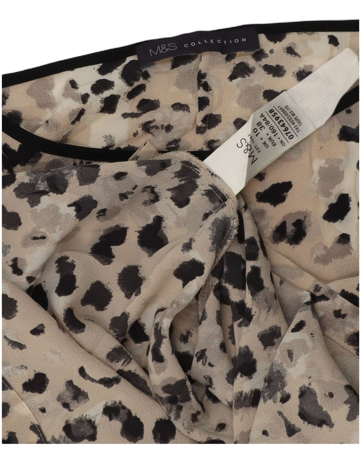 Marks & Spencer Womens Oversized Blouse Top UK 10 Small Beige Flecked