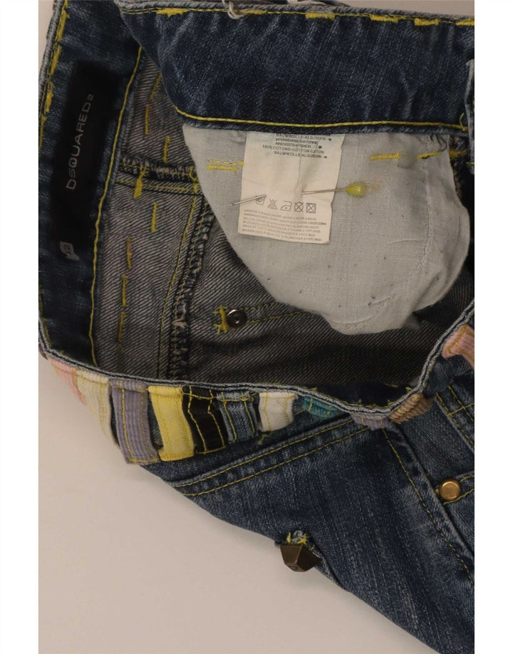 Dsquared2 Damen Mini-Jeansrock IT 42 Medium W30 Blaue Colourblock-Baumwolle