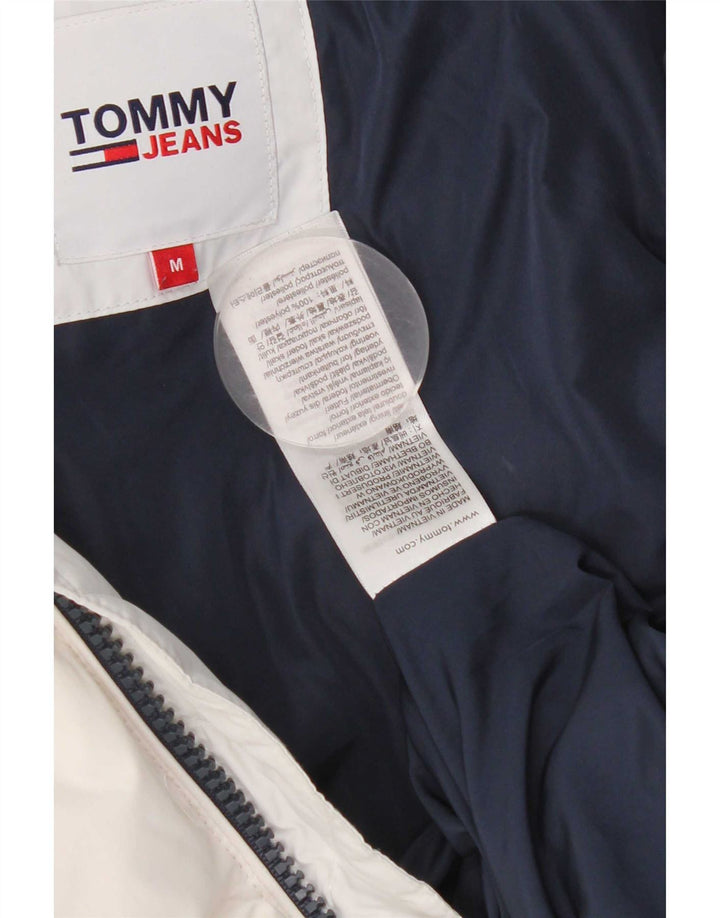 Tommy Hilfiger Mens Hooded Padded Jacket UK 38 Medium White Polyester