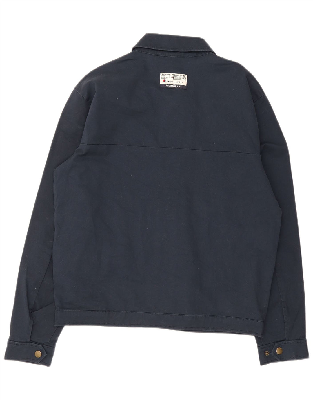 Champion Mens Bomber Jacket UK 38 Medium Navy Blue Cotton