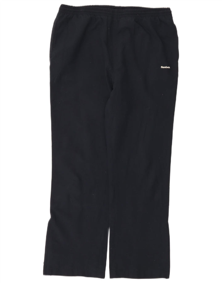 Reebok Womens Tracksuit Trousers US 12 Large Navy Blue Polyester