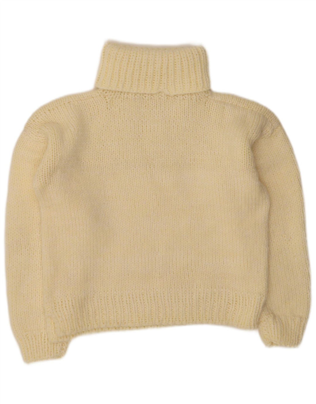 Vintage Damen Rollkragenpullover Pullover UK 14 Mittelgelb