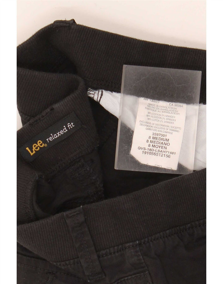Lee Womens Relaxed Fit Cargo Shorts US 8 Medium W30 Black Bomuld