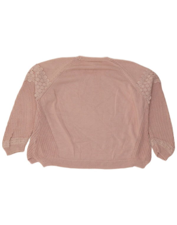 Marks & Spencer Dame Boat Neck Jumper Sweater UK 20 2XL Pink Floral