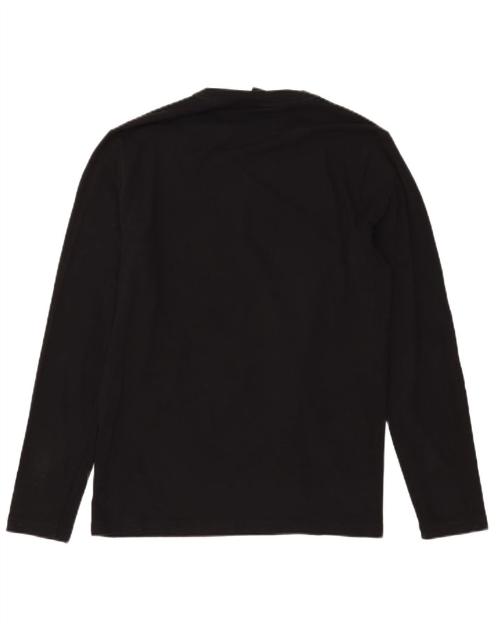 Hugo Boss Mens Top Manga Longa Médio Algodão Preto