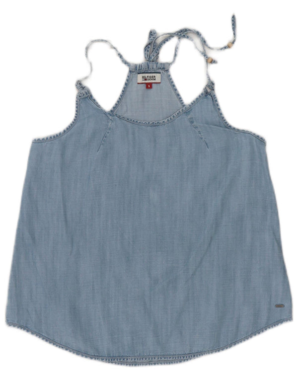 Top Tommy Hilfiger Feminino Halter UK 10 Pequeno Azul Lyocell