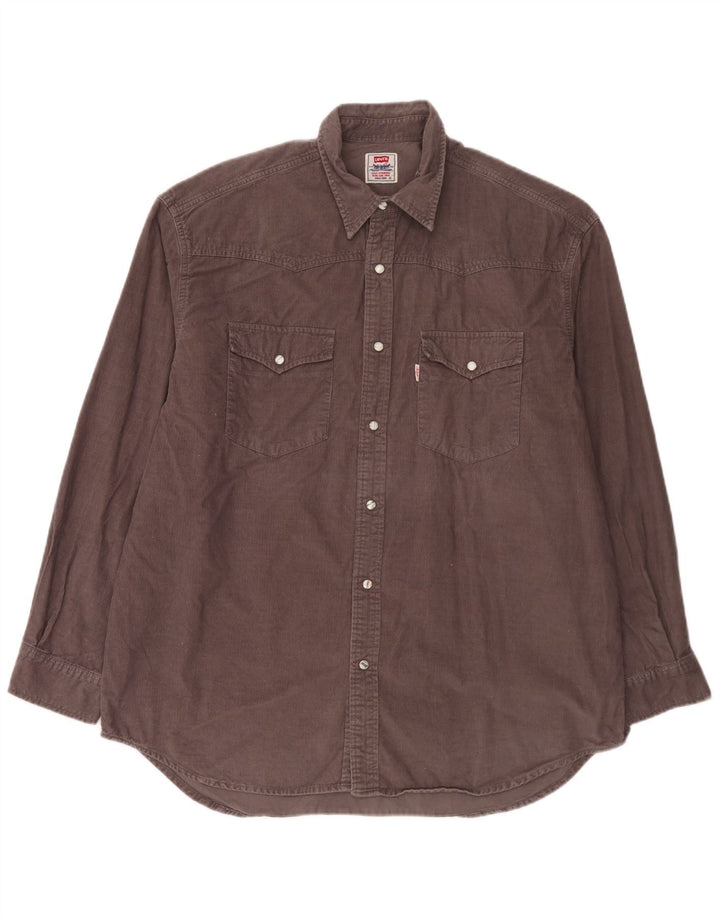 Levi's Mens Corduroy Shirt XL Brown Cotton