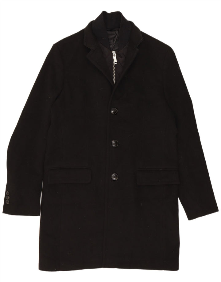 Cappotto da uomo Zara UK 38 poliestere nero medio
