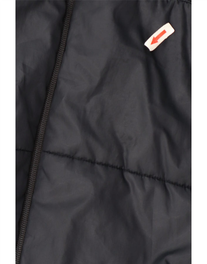 Nike Womens Graphic Hooded Padded Jacket UK 14 Medium Navy Blue Polyester