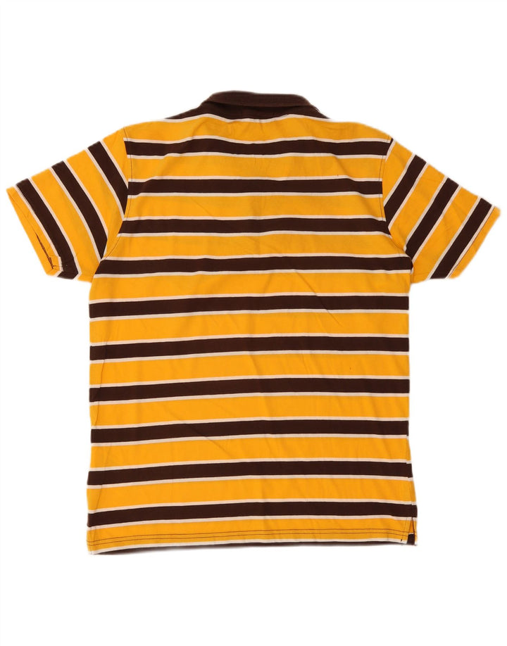Liu Jo Mens Polo Shirt Medium Yellow Striped Cotton