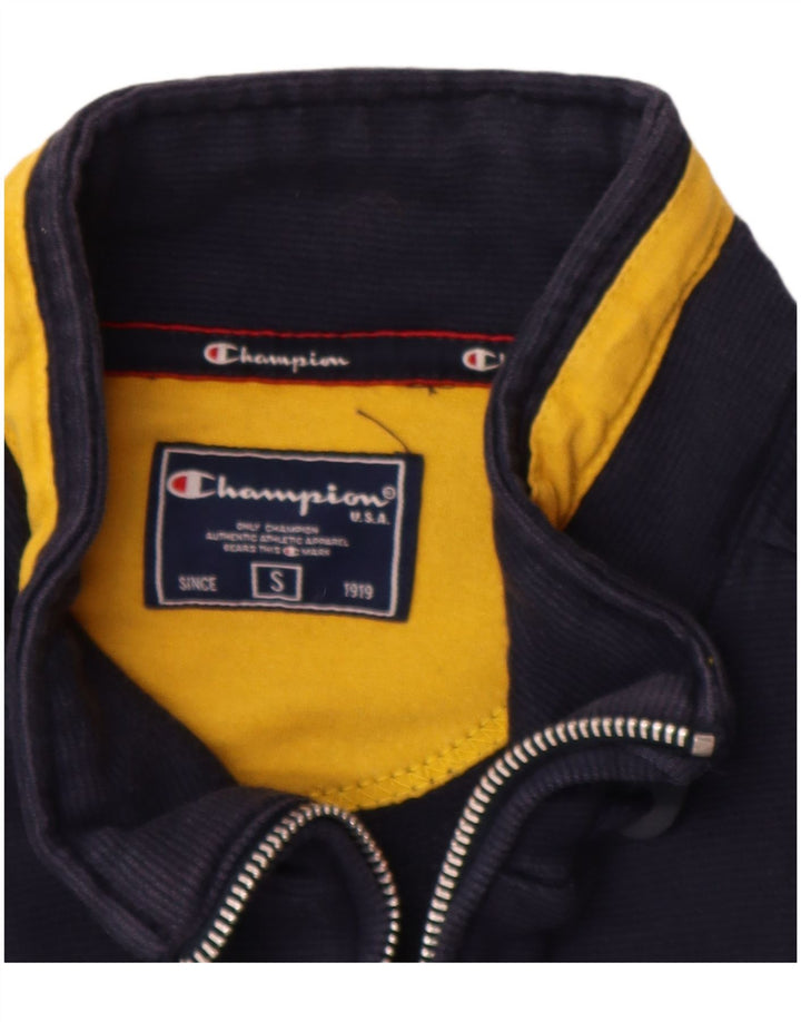 CHAMPION Mens Tracksuit Top Jacket Small Navy Blue Cotton