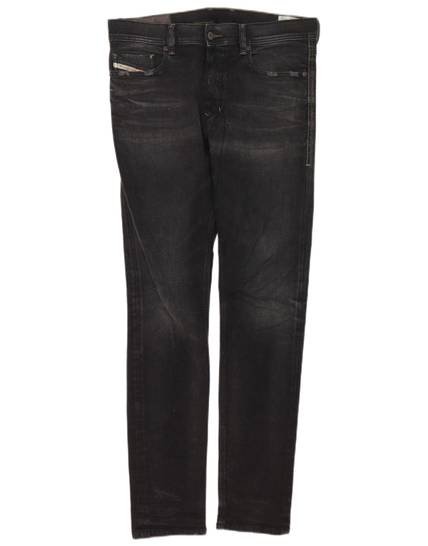 Diesel Mens Tepphar Carrot Slim Jeans W32 L32 Black Cotton