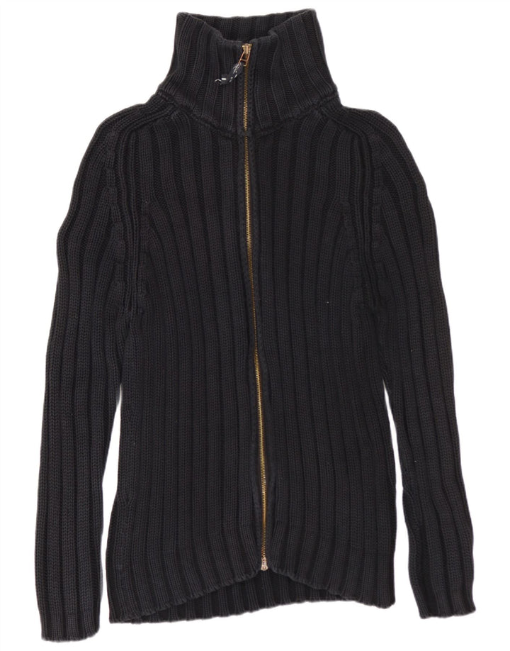 ZARA Mens Cardigan Sweater Large Black Cotton