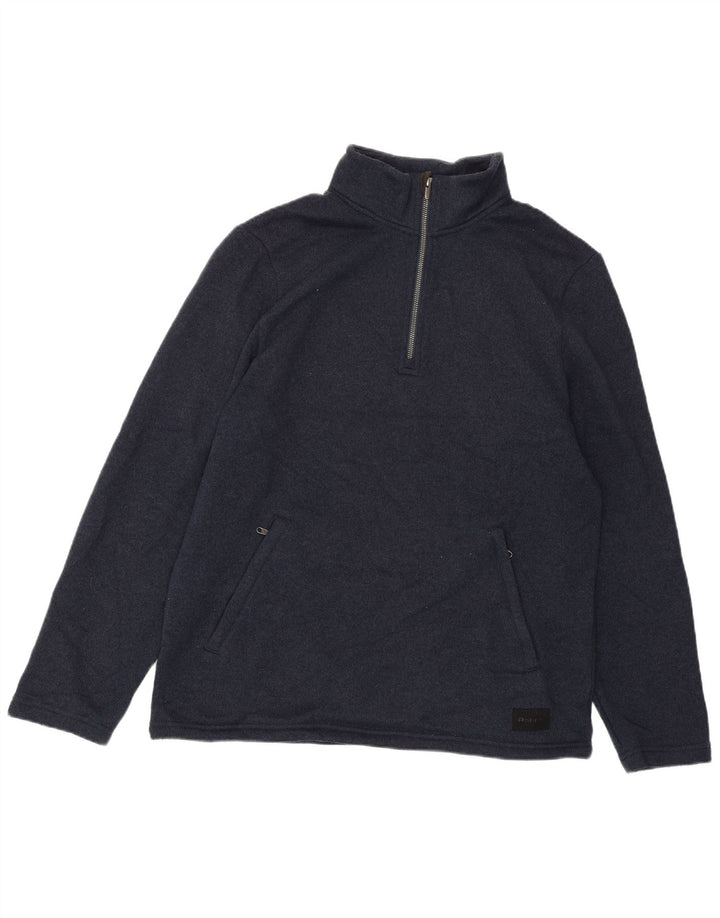 ROHAN Mens Zip Neck Sweatshirt Jumper Medium Navy Blue Polyester