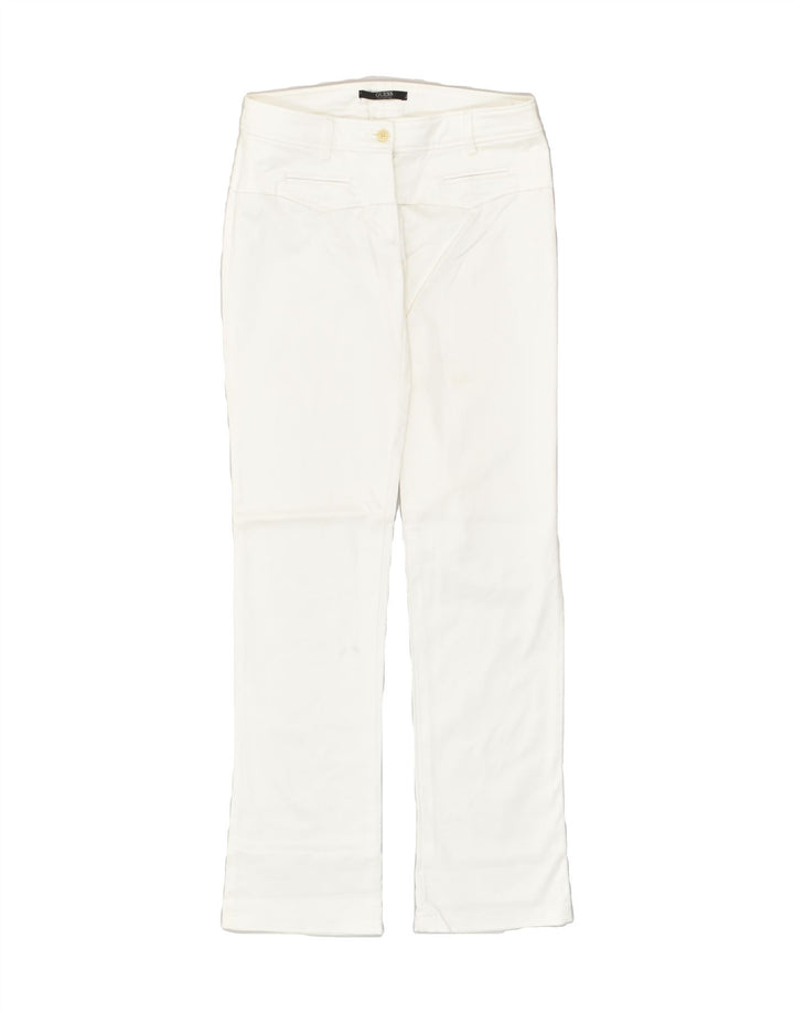 GUESS Womens Bootcut Casual Trousers IT 38 XS W28 L31  White Cotton | Vintage Guess | Thrift | Second-Hand Guess | Used Clothing | Messina Hembry 