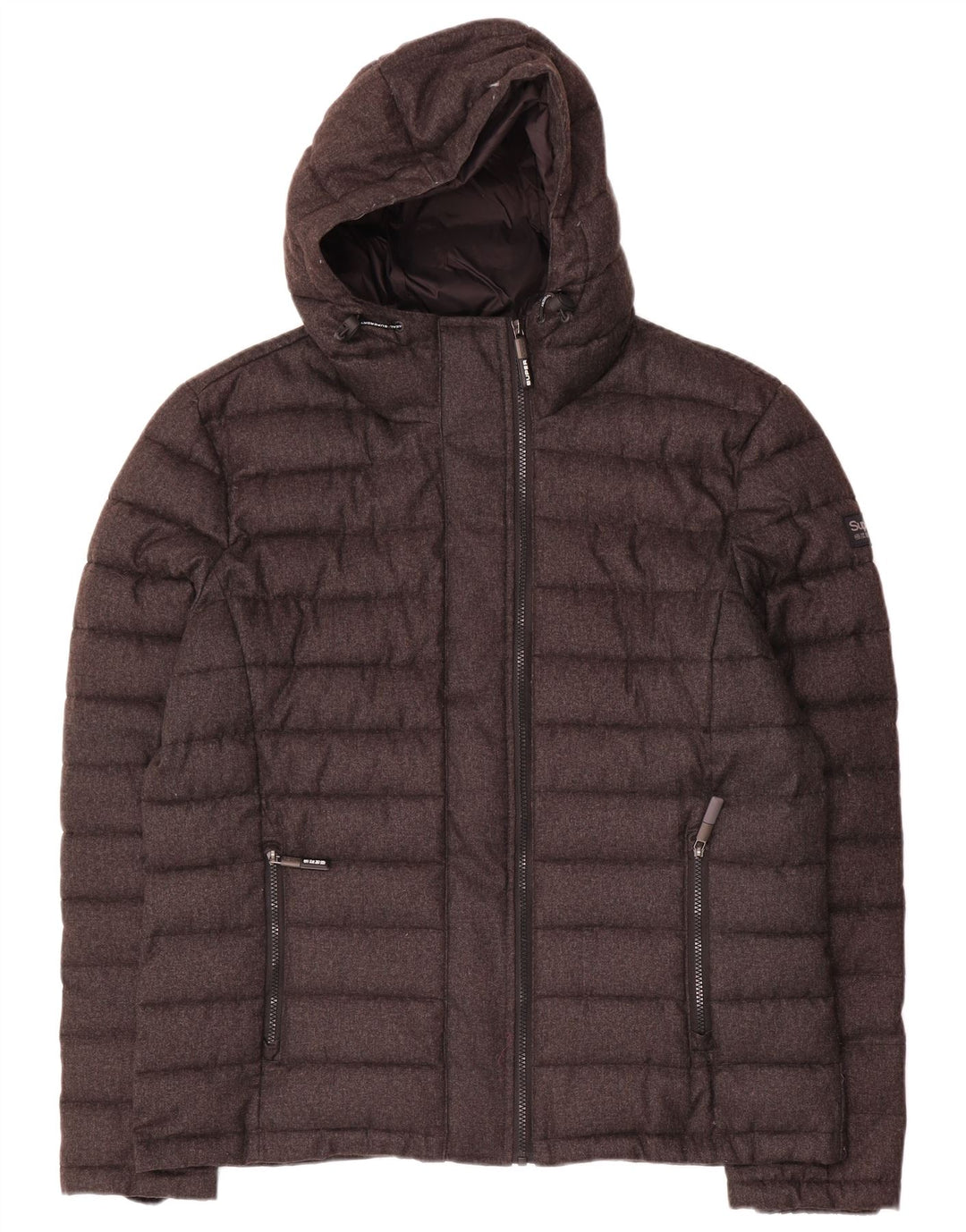 Superdry Veste matelassée à capuche pour hommes UK 46 3XL Gris Polyester