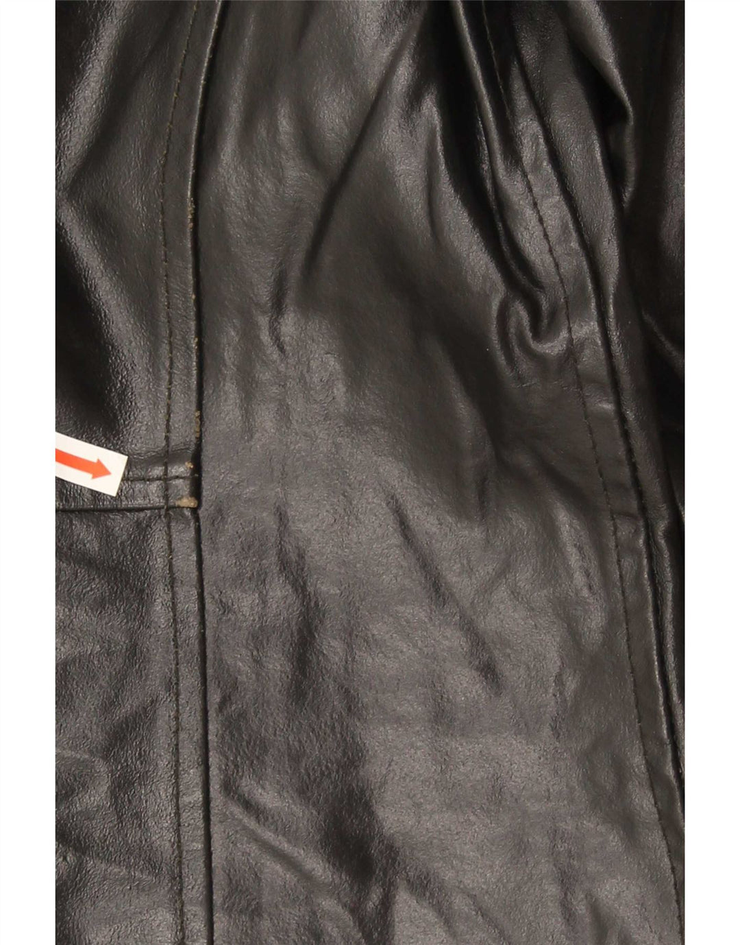 Vintage mujer cuero abrigo Reino Unido 14 medio negro