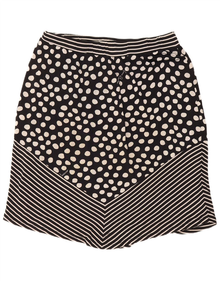 ROCCOBAROCCO Womens Midi Skirt UK 16 Large  Black Spotted Viscose