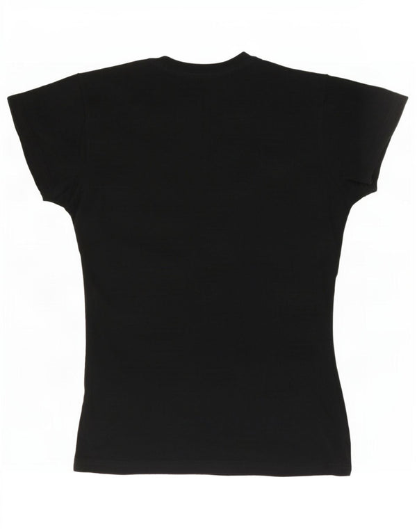 Hard Rock Cafe Womens Prague Graphic T-Shirt Top UK 10 Small Navy Blue
