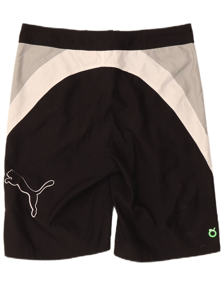 Puma Mens Graphic Swimming Shorts Medium  Black Colourblock Polyester