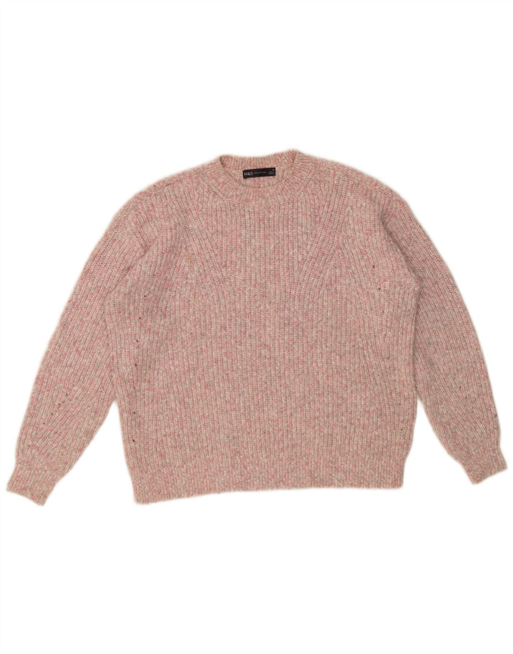 Marks & Spencer Dame sweater med rund hals DK 14 Medium Pink Flecked