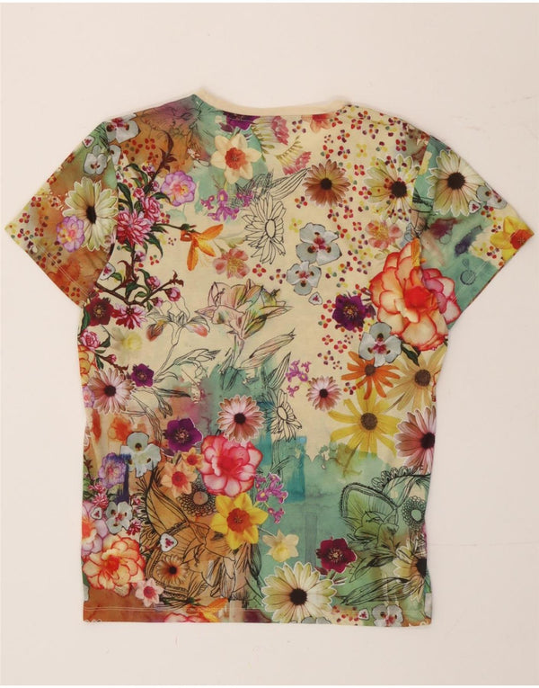 Maglietta grafica da donna Adidas Top UK 10 Small multicolore floreale