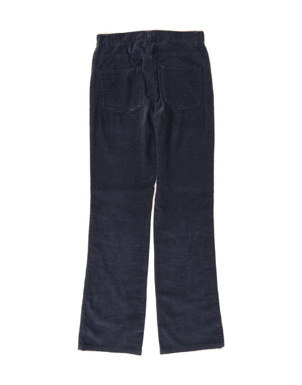 KANGOL Womens Bootcut Corduroy Trousers UK 8 Small W26 L31 Navy Blue