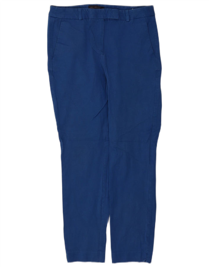 Marks & Spencer Dame Slim Trousers UK 12 Medium W30 L28 Blå Viscose