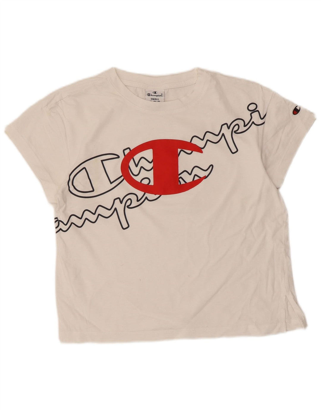 Champion Womens Graphic T-Shirt Top UK 10 Small White