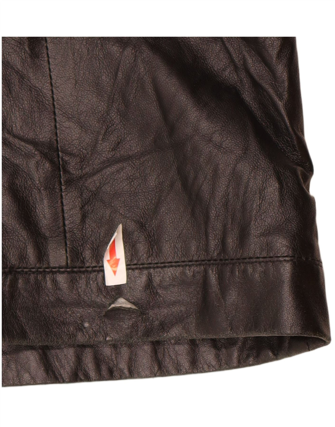 Vintage Womens Hooded Leather Jacket IT 46 Large Black Leather