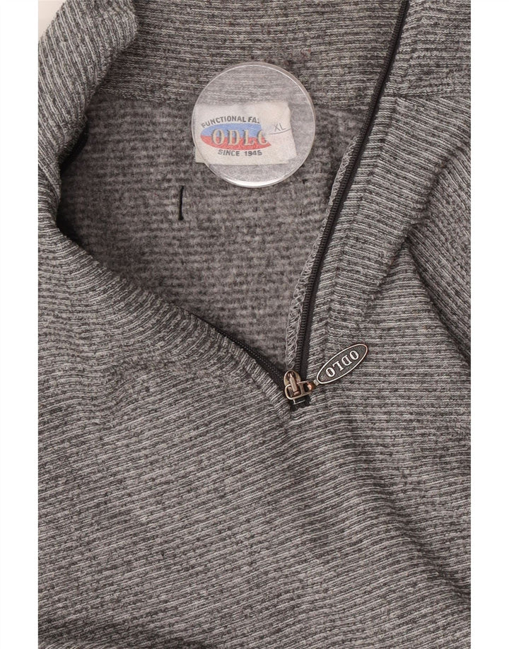 Odlo Mens Zip Neck Sweatshirt Jumper XL Grey Pinstripe