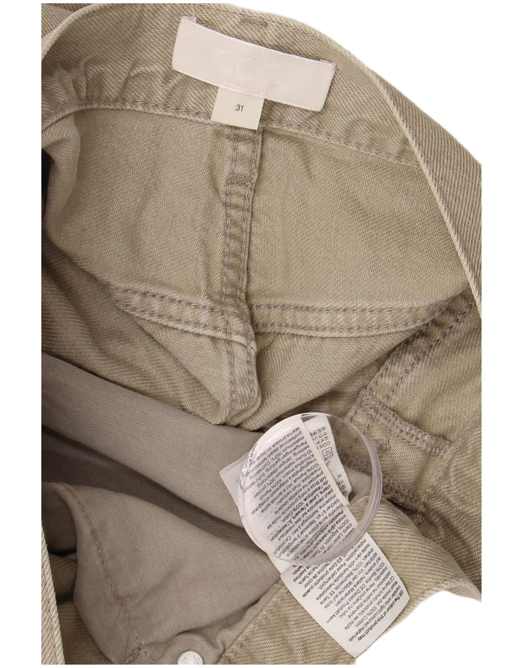 Cos Womens Cropped Jeans W31 L25 Beige Bomuld