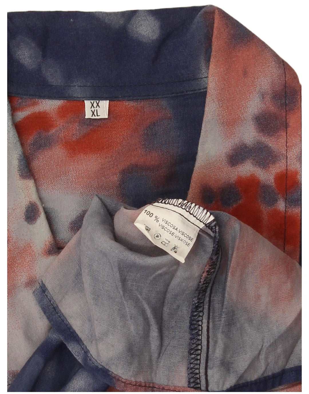 Vintage Mens Short Sleeve Shirt XL Blue Tie Dye