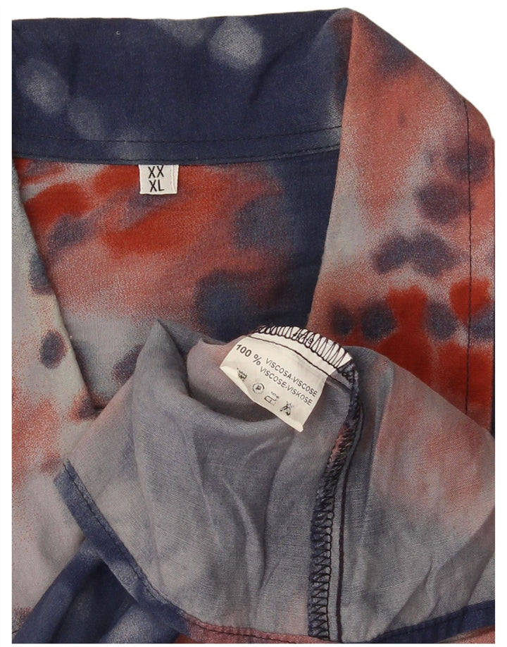 Vintage Mens Short Sleeve Shirt XL Blue Tie Dye