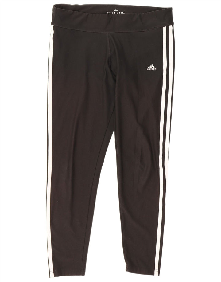 Adidas Womens Graphic Leggings UK 12 W30 L25 Black Polyester