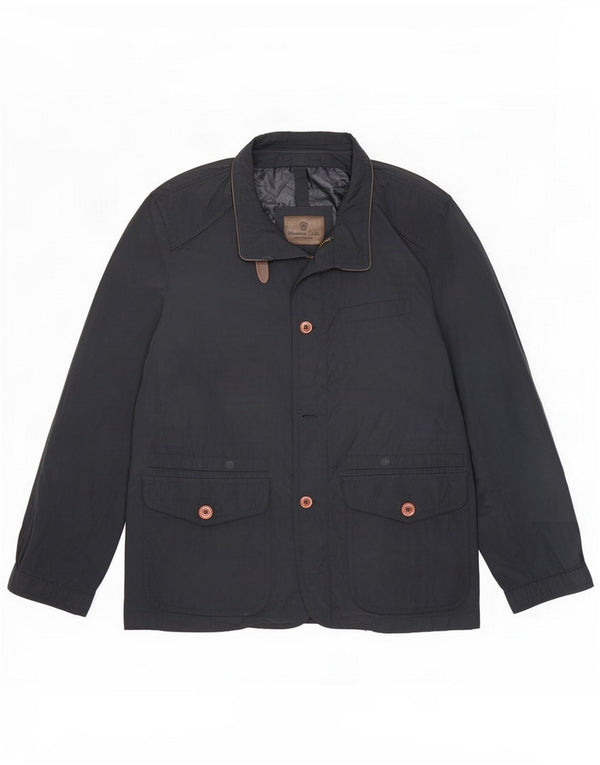 Jaqueta utilitária masculina Massimo Dutti UK 40 grande poliéster azul marinho