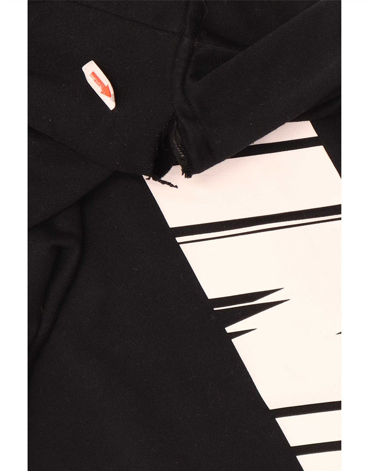 Nike Mens Dri Fit Graphic Zip Hoodie Sweater Large Black Polyester