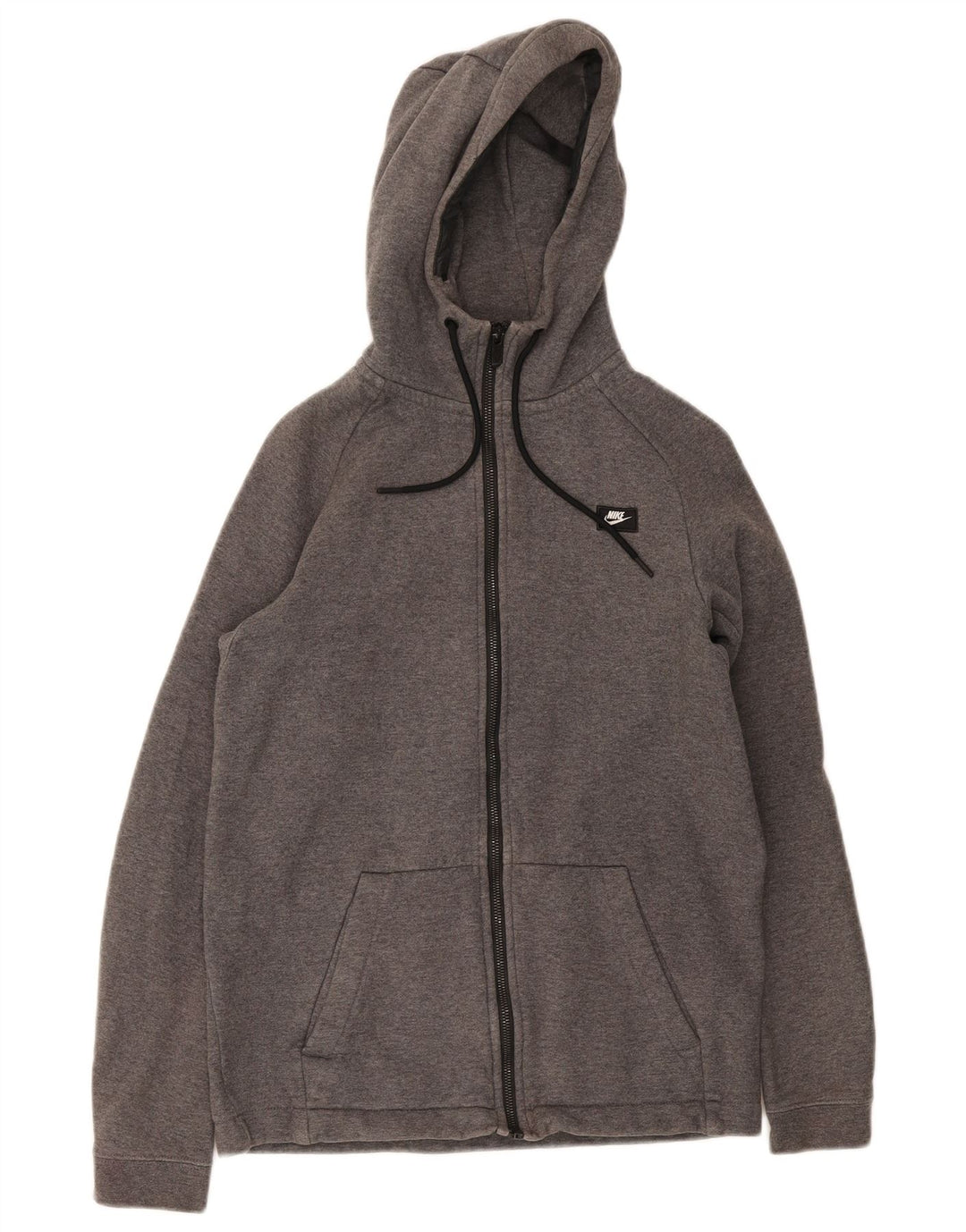 Nike Mens Zip Hoodie Sweater Small Grey Cotton