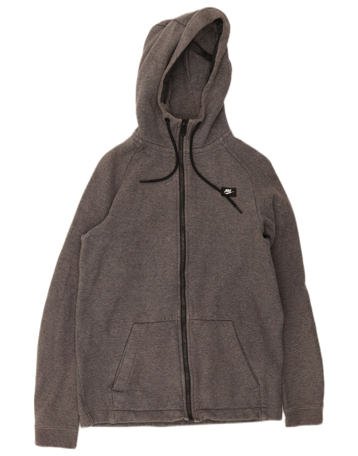 Nike Mens Zip Hoodie Sweater Small Grey Cotton