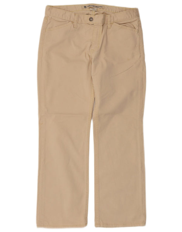 Gap Dame Lavtalje Cropped Trousers UK 12 Medium W32 L27 Beige Bomuld