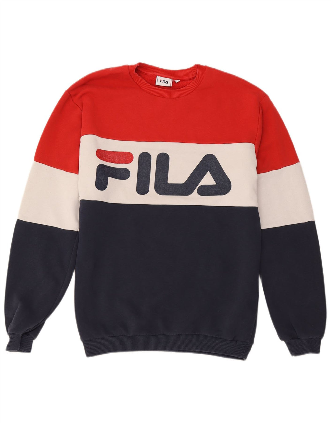 Fila Mens Graphic Sweatshirt Jumper Medium Multicoloured Colourblock Cotton