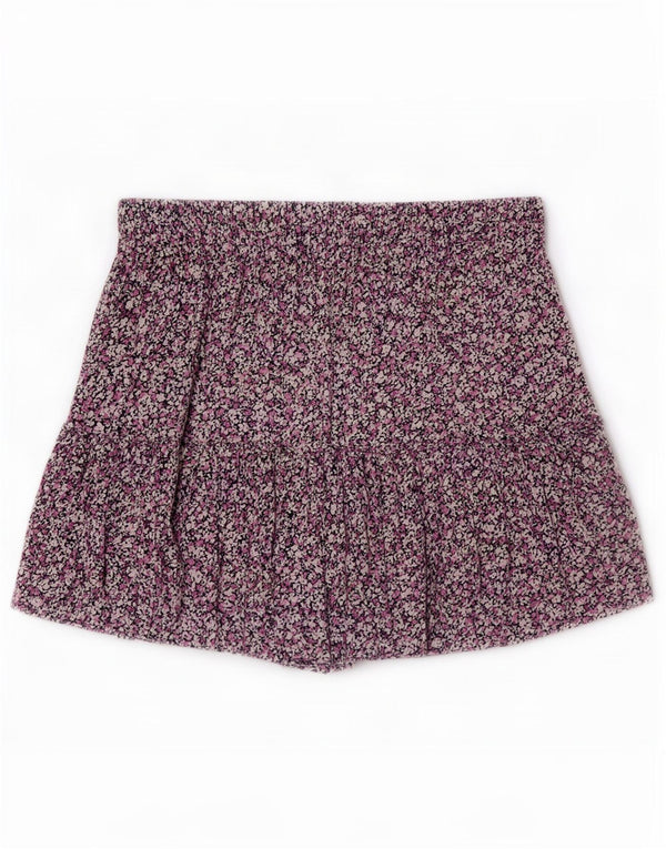 Zara Shorts feminino casual pequeno W26 roxo floral