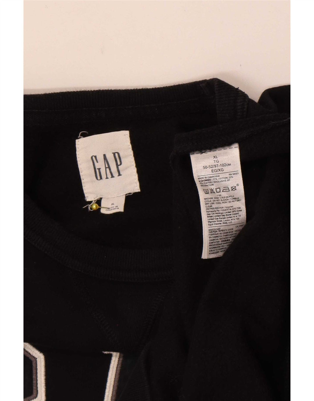 Gap Mens Graphic Sweatshirt Jumper XL Black Cotton